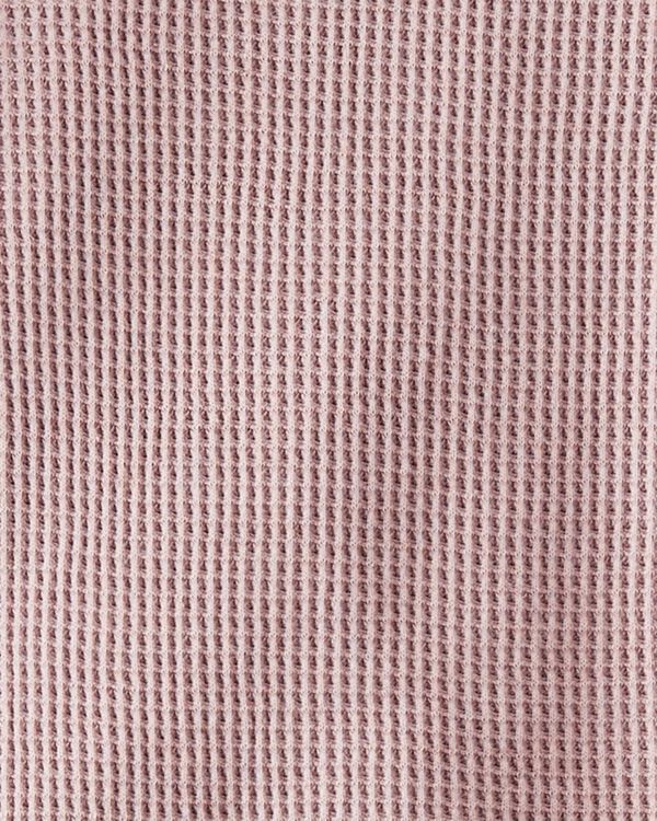 Plum Taupe Baby Waffle Knit Pajamas Set Made With Organic Cotton