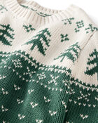 Baby Organic Cotton Evergreen Fair Isle Sweater , image 2 of 5 slides