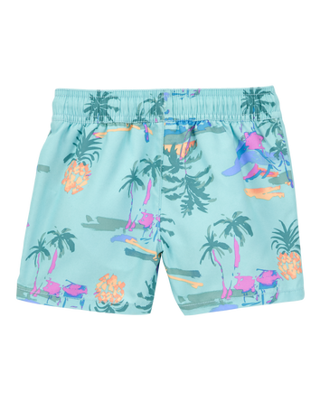 Toddler Boy Tropical-Print Pull-On Swim Trunks, 
