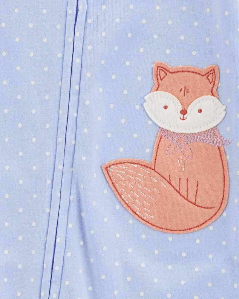 Toddler 1-Piece Fox 100% Snug Fit Cotton Footless Pajamas, image 2 of 4 slides
