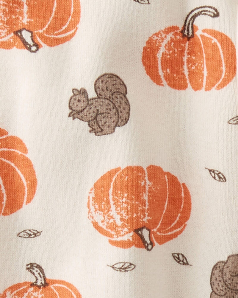 Baby Organic Cotton Sleep & Play Pajamas in Harvest Pumpkins Print, image 3 of 5 slides