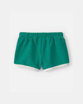 Baby Girl French Terry Athletic Shorts - Green, 