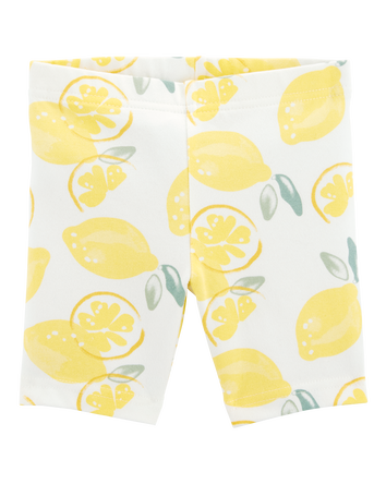 Toddler Lemon Print Bike Shorts - Multi, 