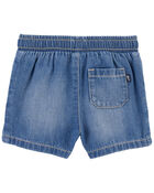 Baby 2-Piece Button-Front Bodysuit & Drawstring Denim Shorts Set, image 5 of 5 slides