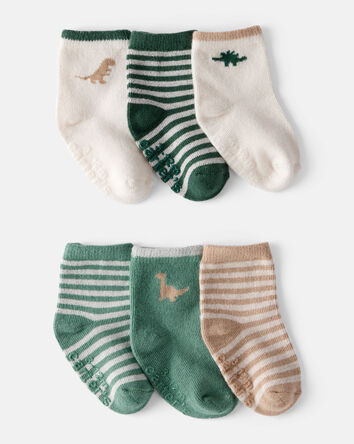 Baby Boy 6-Pack Dinosaur Ankle Socks, 