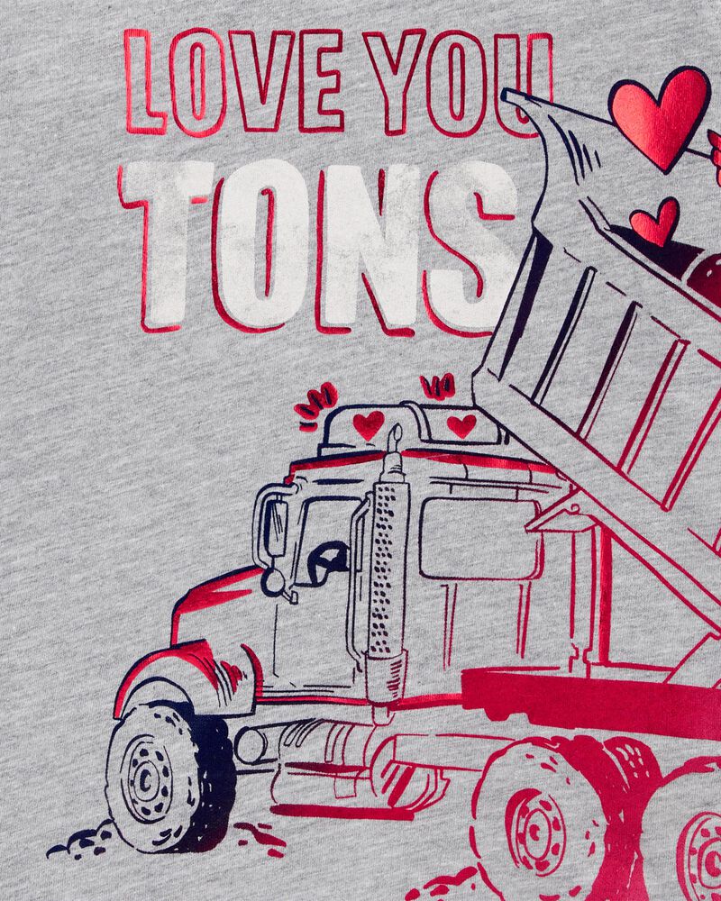 Baby Truck Cotton Blend Long-Sleeve Tee - Gray, image 2 of 3 slides