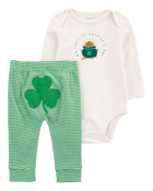 Baby 2-Piece St. Patrick's Day Bodysuit Pant Set, image 1 of 5 slides
