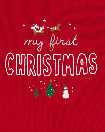 Baby "My First Christmas" Bodysuit - Red, 