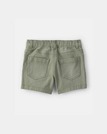 Toddler Twill Pull-On Shorts - Olive, 