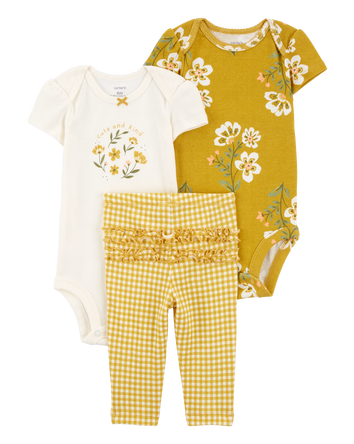 Baby 3-Piece Floral Outfit Set, 