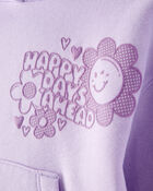Toddler Girl 2-Piece Flower Graphic Long-Sleeve Hoodie & Pant Set - Purple, image 2 of 8 slides