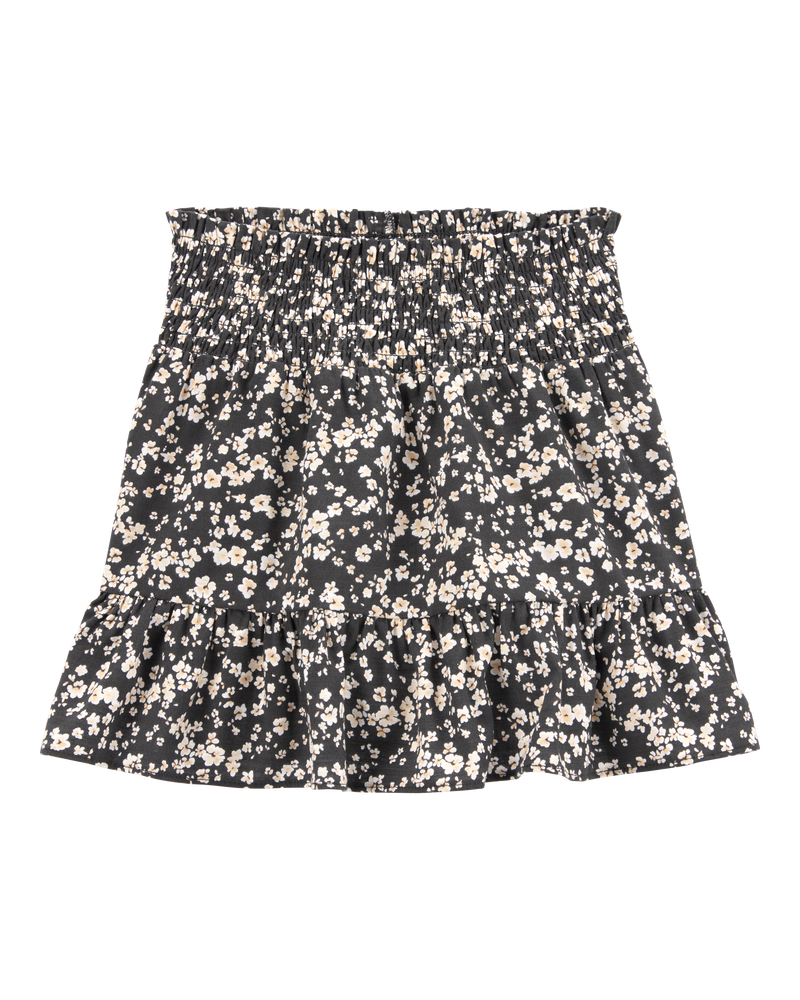 Kid Floral Linen Look-Alike Drawstring Skirt, image 1 of 4 slides