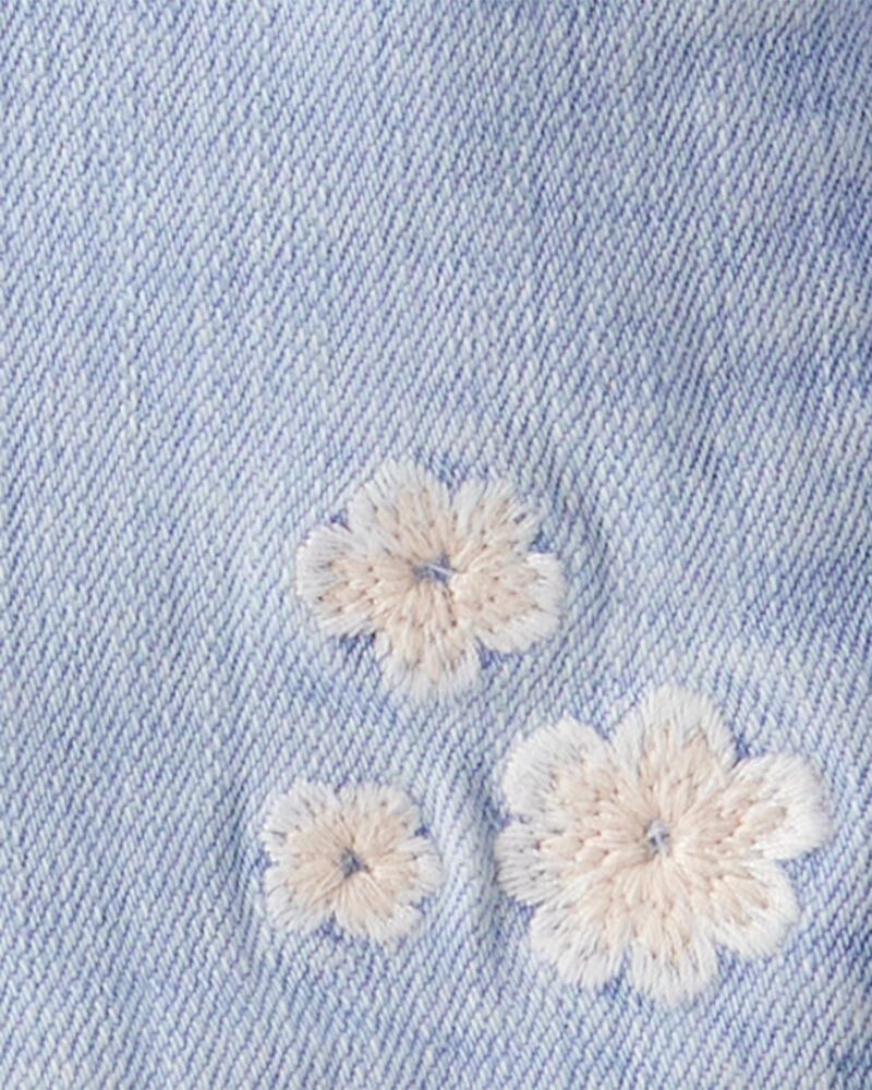 Toddler Girl Embroidered Long-Sleeve Denim Jacket - Blue, image 3 of 4 slides