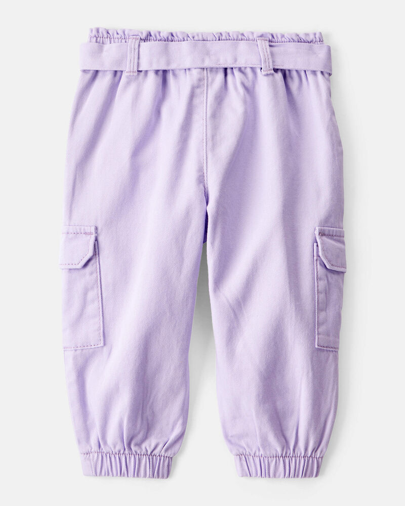 Baby Girl Cotton Cargo Joggers - Purple, image 2 of 5 slides