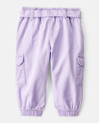 Baby Girl Cotton Cargo Joggers - Purple, image 2 of 5 slides