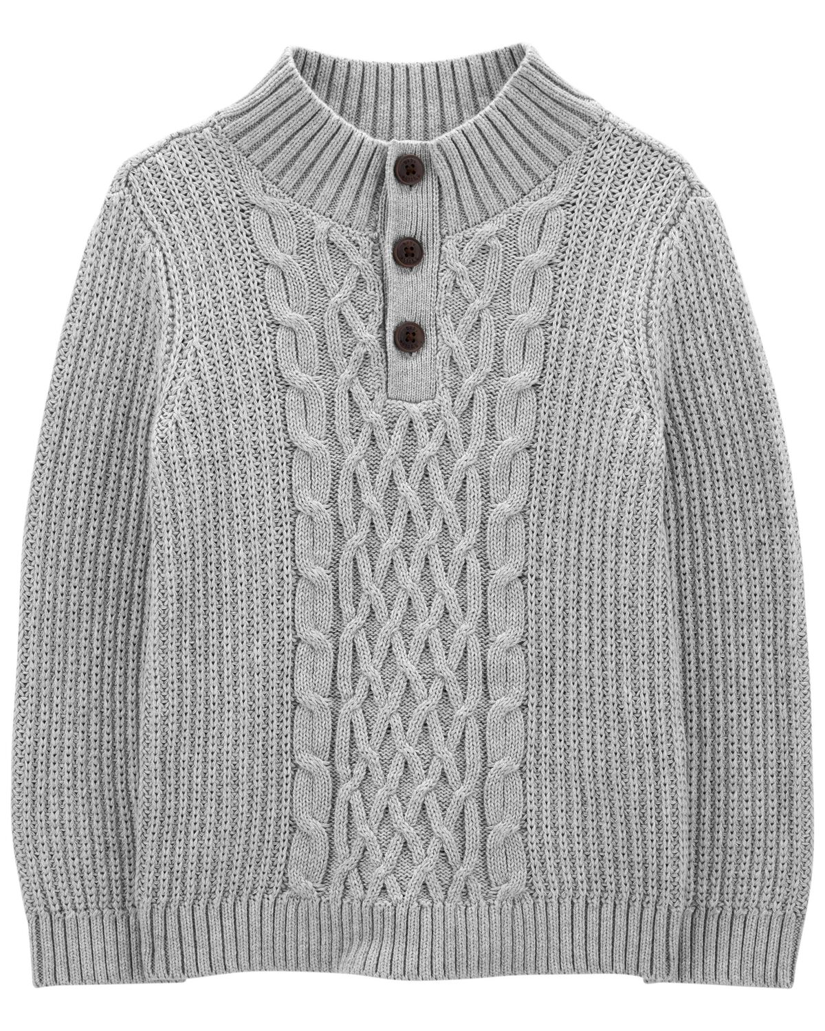 Toddler Cable Knit Mock Neck Pullover Sweater