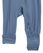 Baby Boy Solid 2-Way Zip PurelySoft Convertible Foot Sleep & Play Pajamas - Navy, image 3 of 7 slides
