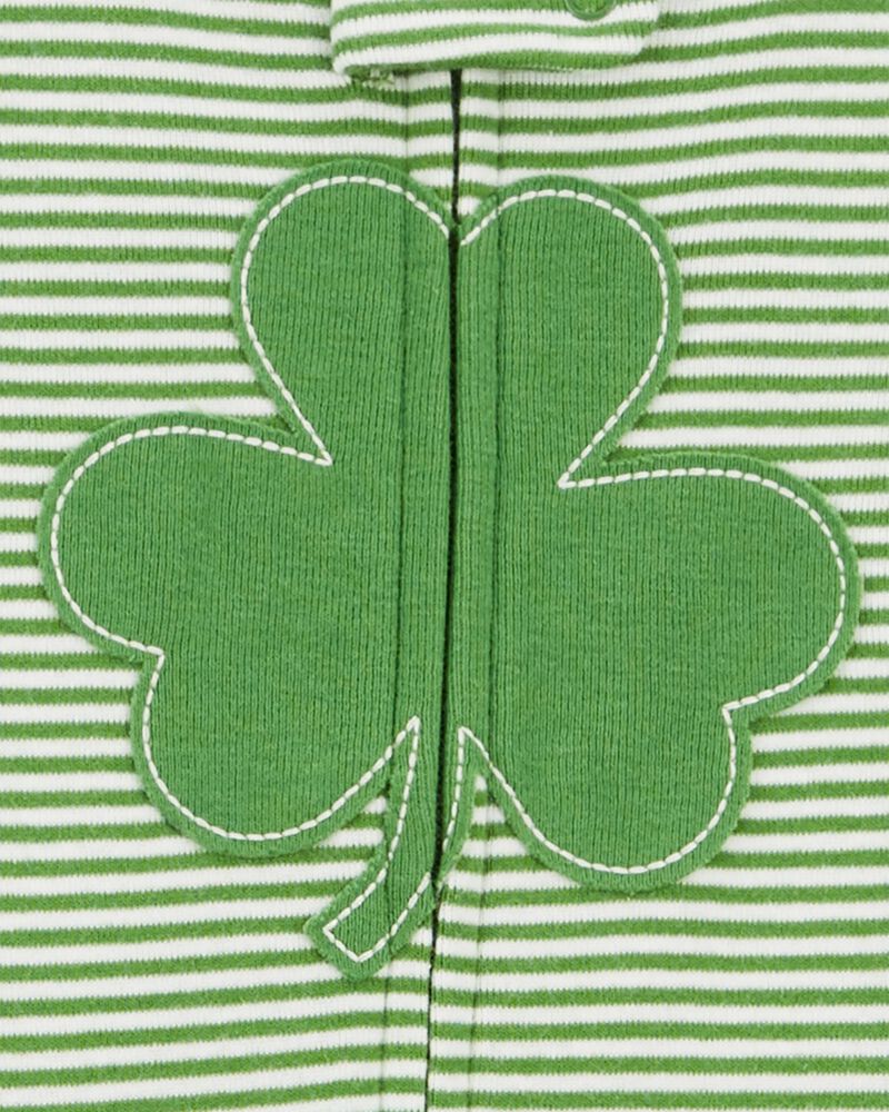 Toddler 1-Piece St. Patrick's Day 100% Snug Fit Cotton Footie Pajamas, image 2 of 3 slides