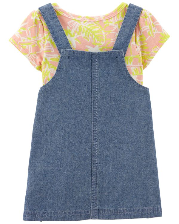 Chambray/Yellow Baby 2Piece Bodysuit & Chambray Skirtall Set