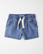 Baby Organic Cotton Chambray Drawstring Shorts, image 1 of 4 slides