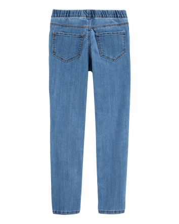 Kid Medium Blue Wash Elastic-Waist Jeggings, 