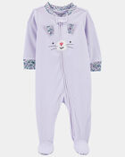 Baby Bunny Fleece Zip-Up Footie Sleep & Play Pajamas, image 3 of 5 slides
