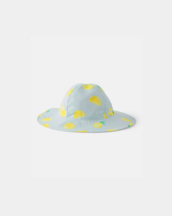Toddler Girl Reversible Lemon Swim Hat - Blue, 