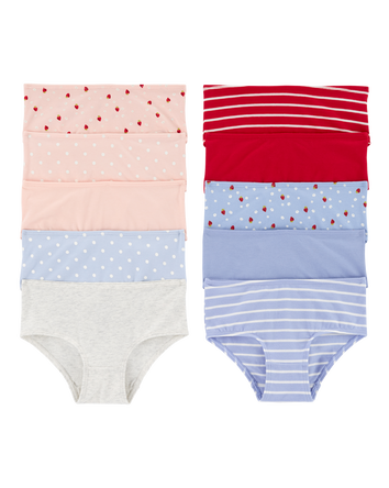Kid 10-Pack Strawberry Brief Stretch Cotton Undies, 