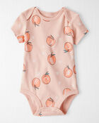 Baby Organic Cotton Bodysuit in Peach Print, image 1 of 5 slides