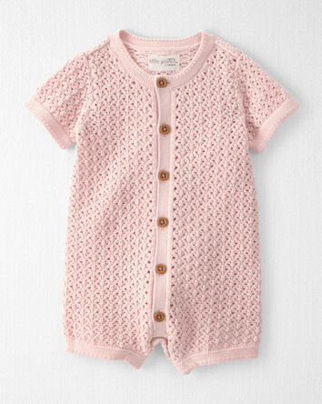 Baby Girl Organic Cotton Sweater Knit Romper, 