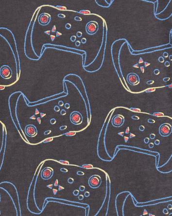 Kid 2-Piece Video Game 100% Snug Fit Cotton Pajamas - Black, 