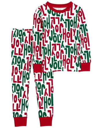 Toddler 2-Piece Holly Jolly 100% Snug Fit Cotton Pajamas, 