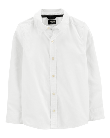 Kid Long Sleeve Button-Front Uniform Shirt, 