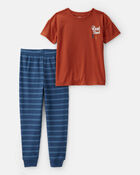 Boys 2-Piece Bear Fishing Loose Fit Pajamas, image 1 of 6 slides