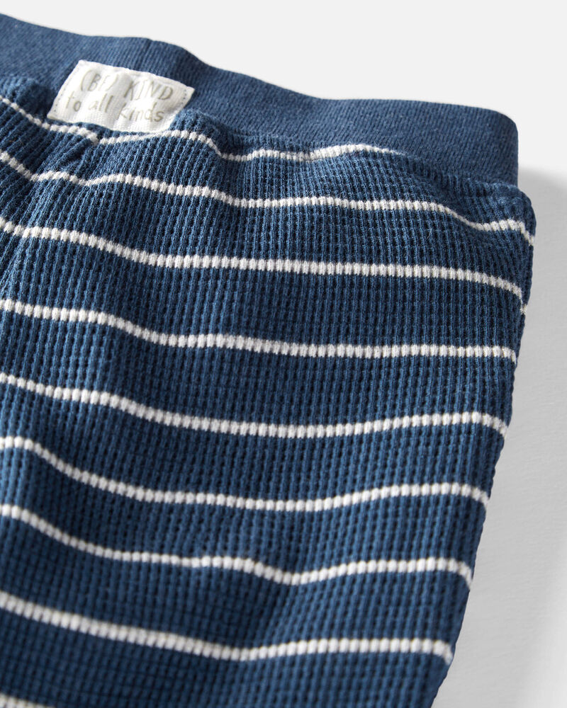Baby Waffle Knit Set Made with Organic Cotton in Stripes, image 2 of 4 slides