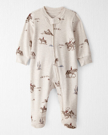Baby Organic Cotton Sleep & Play Pajamas in Western Rodeo Print, 