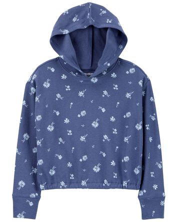 Kid Butterfly Print Pullover Thermal Hoodie, 
