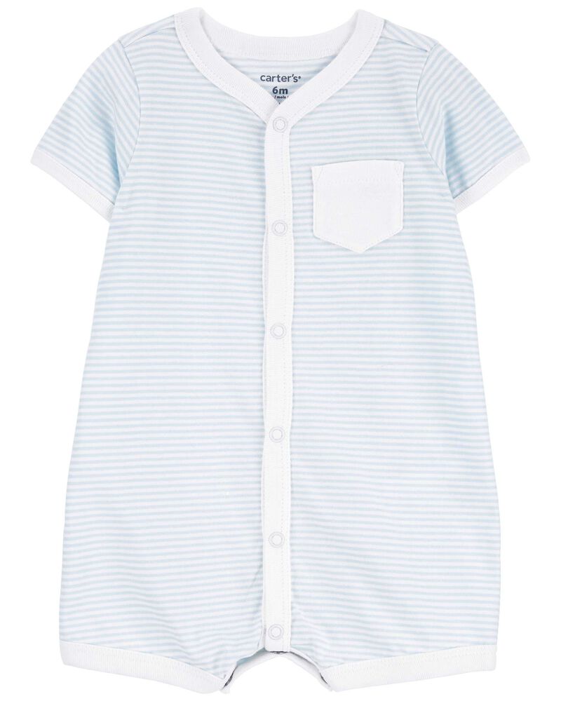 Baby Striped Snap-Up Romper, image 1 of 5 slides