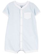 Baby Striped Snap-Up Romper, image 1 of 5 slides