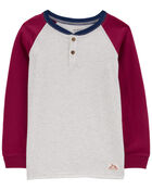 Kid Raglan-Sleeve Henley Tee, image 1 of 3 slides