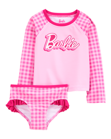 Toddler Barbie™ 2-Piece Rashguard Swimsuit Set - Pink, 