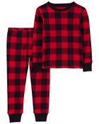 Toddler 2-Piece Buffalo Check 100% Snug Fit Cotton Pajamas, image 1 of 3 slides