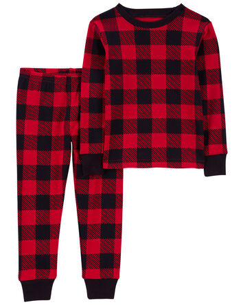 Toddler 2-Piece Buffalo Check 100% Snug Fit Cotton Pajamas, 