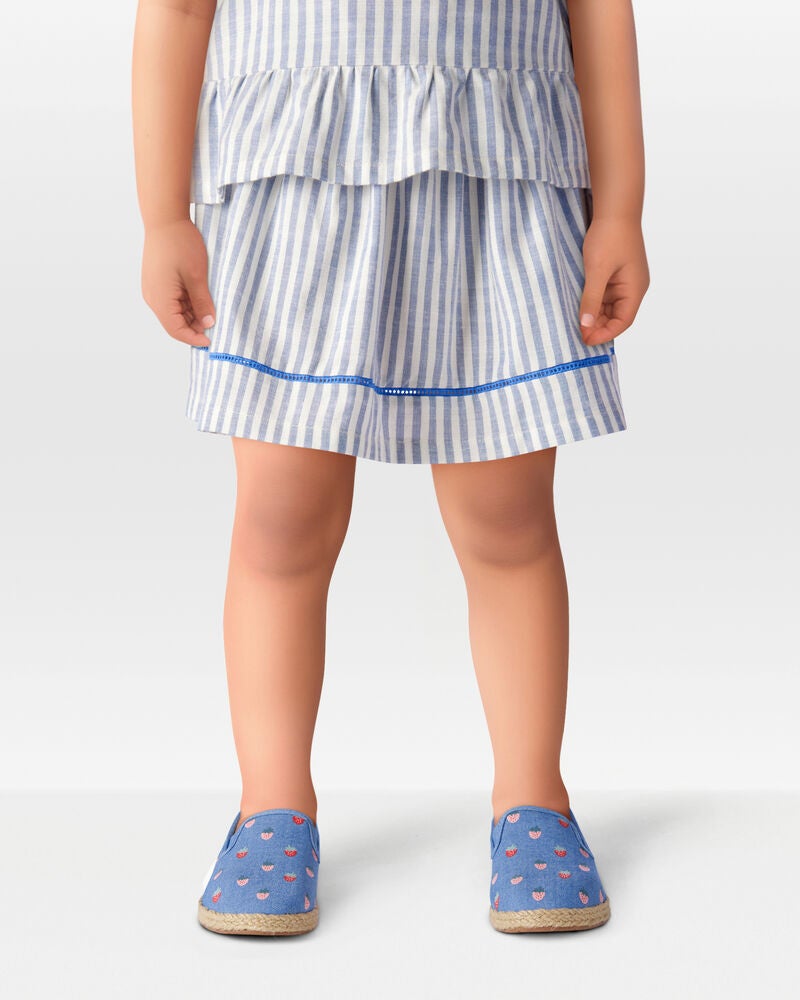 Toddler Striped Linen Look-Alike Pull-On Skort, image 2 of 6 slides