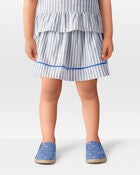 Toddler Striped Linen Look-Alike Pull-On Skort, image 2 of 6 slides
