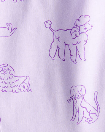 Baby Girl Dog Print Long-Sleeve Top - Purple, 