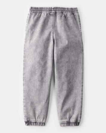 Kid Tapered Iconic Denim Drawstring Joggers -  Volcano Wash, 