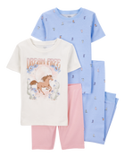 Kid 4-Piece Horse 100% Snug Fit Cotton Pajamas, image 1 of 4 slides
