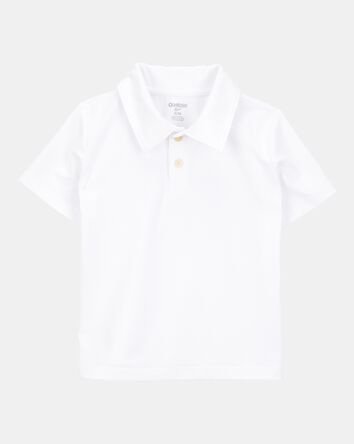 Toddler Active Uniform Polo Shirt in Moisture Wicking BeCool™ Fabric - White, 