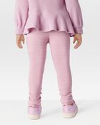 Toddler 2-Piece Waffle Knit Thermal Peplum Top & Leggings Set, image 9 of 9 slides